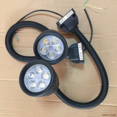 分散片50D軟管萬向燈 LED小方座工作燈  LED5珠機(jī)床工作燈24V5W 沖床軟管照明燈